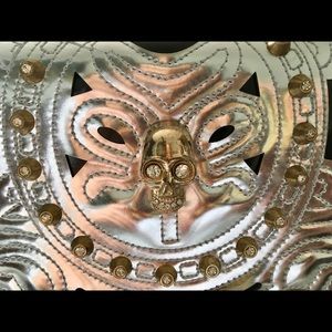 Metallic skull purse